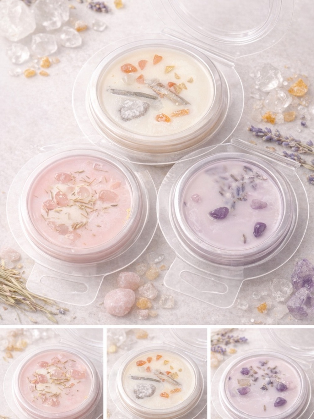 Crystal-Infused Wax Melts (1oz) | Choose Your Scent | Handmade Home Fragrance